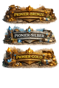 Pionier werden- Bronze, Silber, Gold Logo