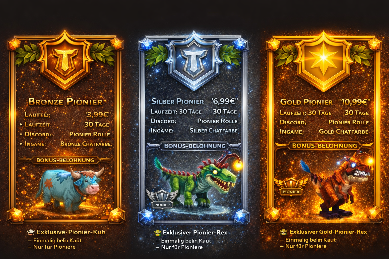 Pionier werden- Bronze, Silber, Gold